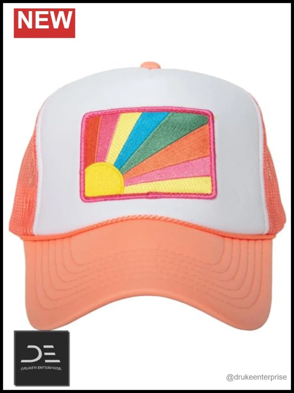 Embroidered Foam Trucker Hat - Adjustable Snapback Mesh Back - One Size Fits
